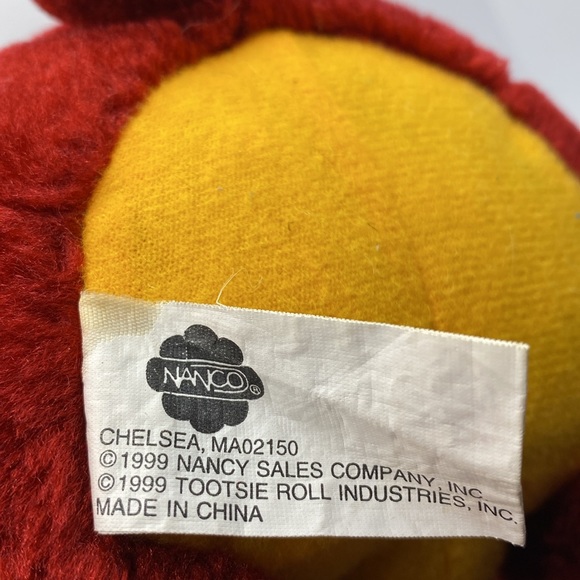 Vintage Nanco Tootsie Roll Pop Raspberry Plush Stuffed Animal Bear 1999 - Picture 9 of 14